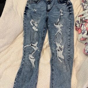 Fashion Nova Distressed acid wash jeans